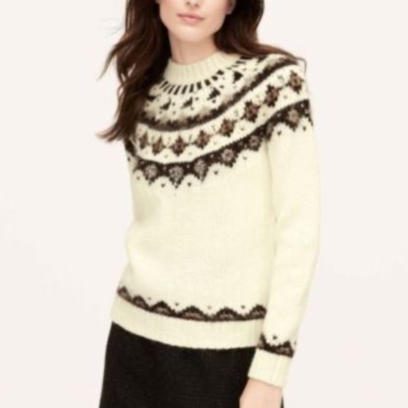 LOFT Sweaters - Loft Wool Mohair Fair Isle Beaded Sweater